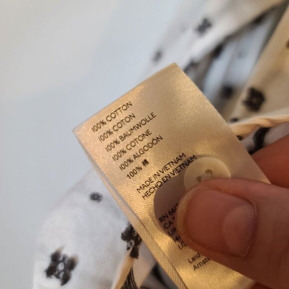 Maeve Anthropologie Clip Dot Relaxed Button‎ Down White Black Size Small - Picture 12 of 12